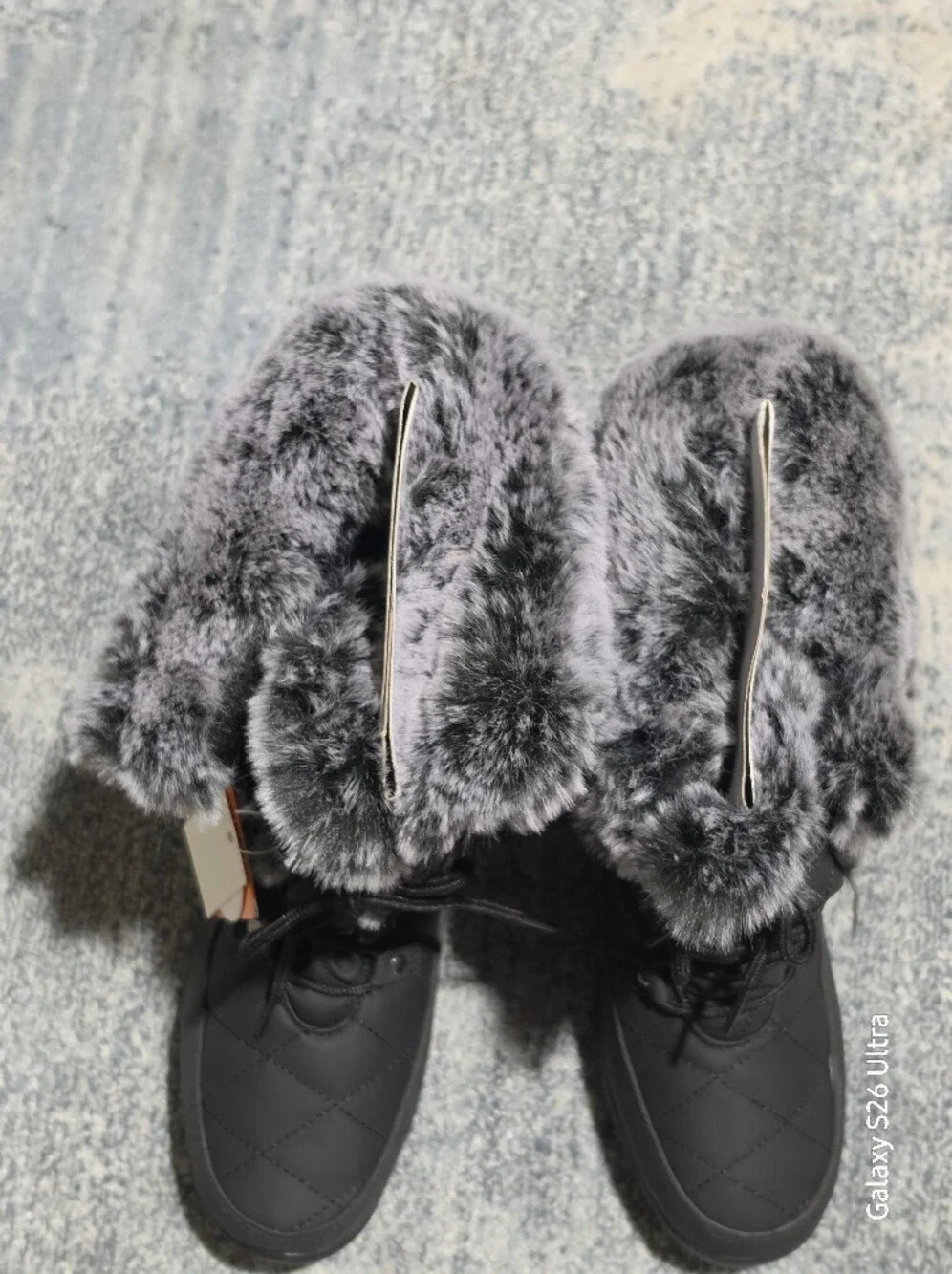 ARTIC SHIELD Women’s Black Winter Snow Boots with Faux Fur Collar Size 9